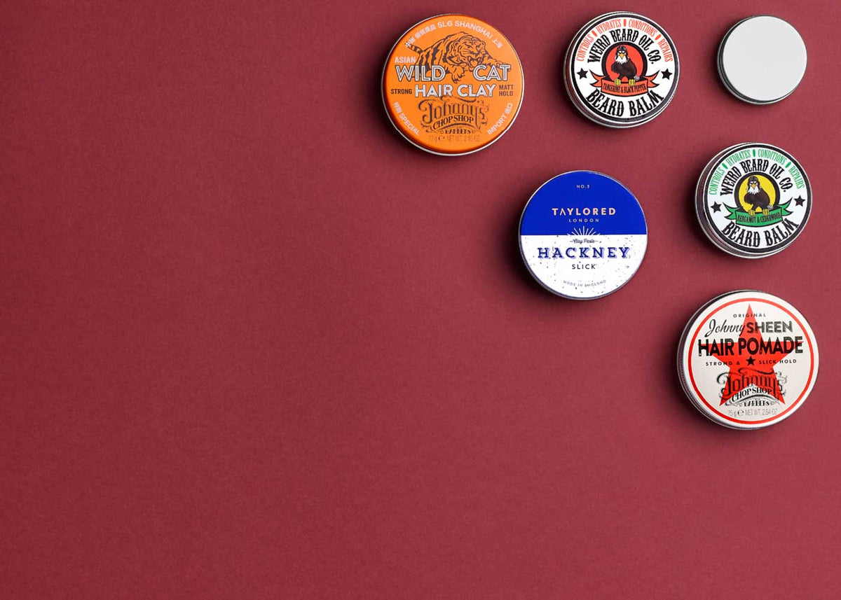 A range of different bespoke and labelled metal packaging for cosmetics and made from aluminium.