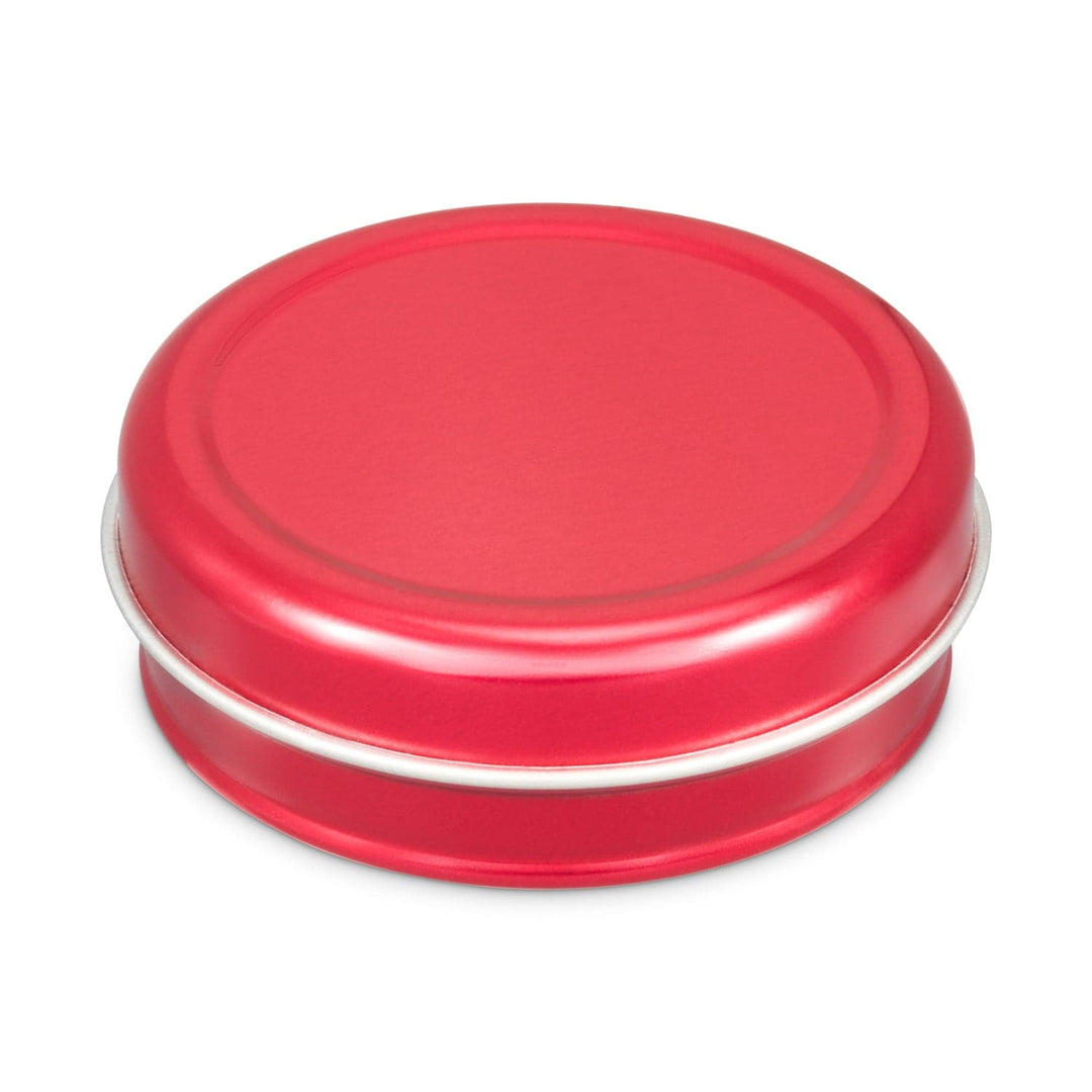 Red lip balm tin with product code T0254.