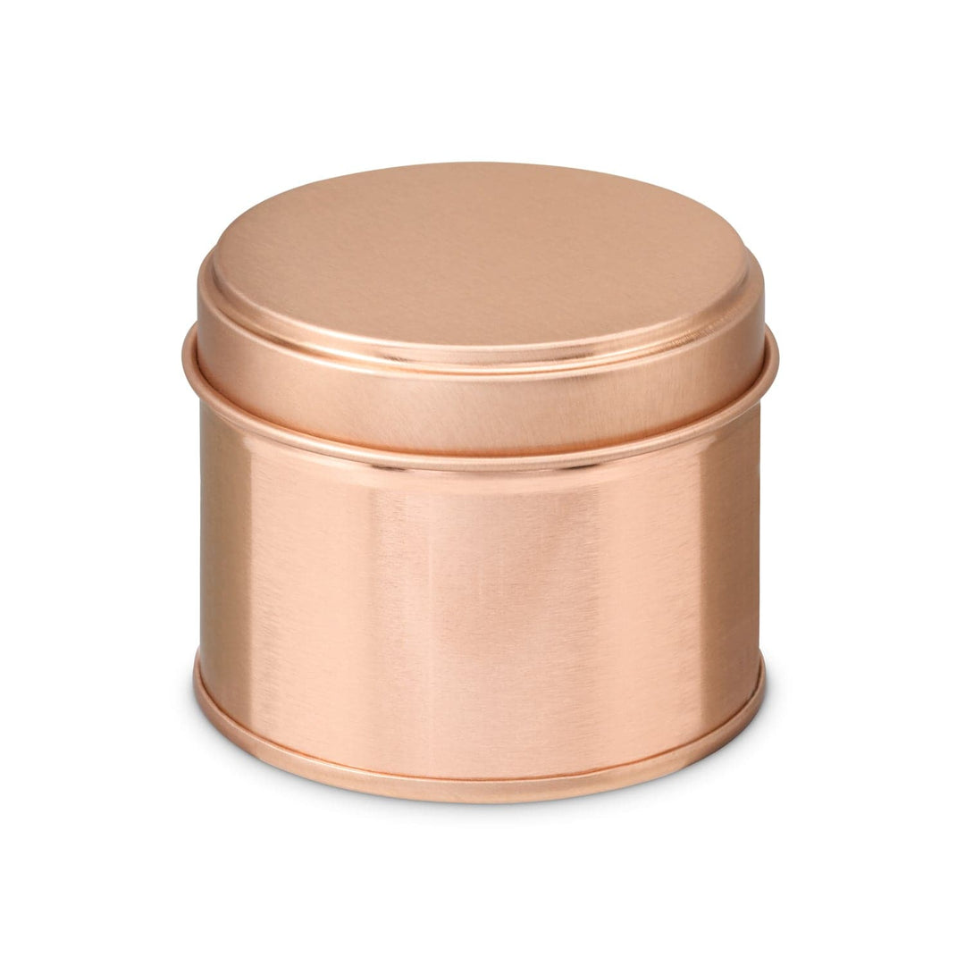 A rose gold welded side seam tin with product code T0854.