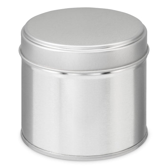 A silver welded side seam tin with product code T0877.