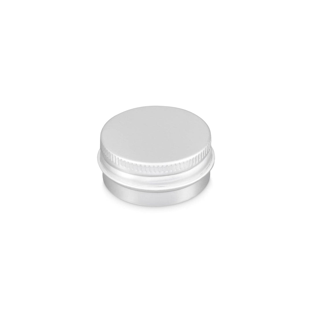 A 15 ml silver aluminium tin with a screw lid.