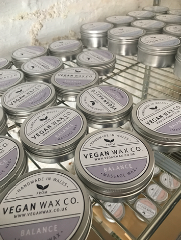 Vegan Wax Co. aluminium packaging once filled.