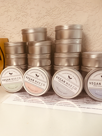 Vegan Wax Co. packaging at point of sale.