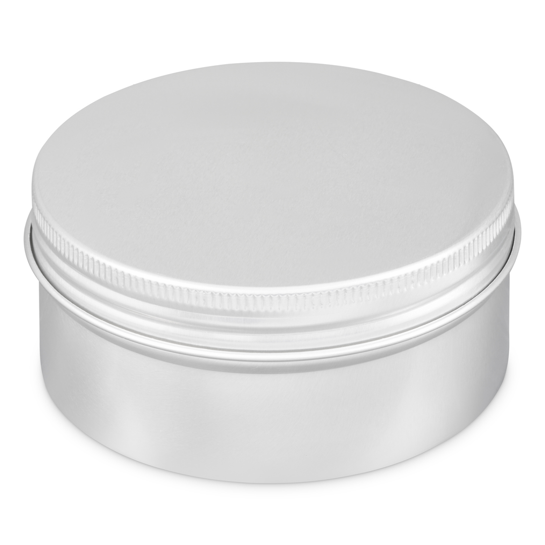 Aluminium screw lid tin with EPE lined lid.